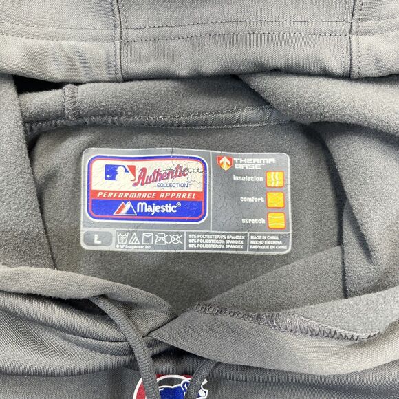 Chicago Cubs Majestic Hoodie Mens L Large Gray 2009 MLB Authentic Therma Base - Picture 5 of 10